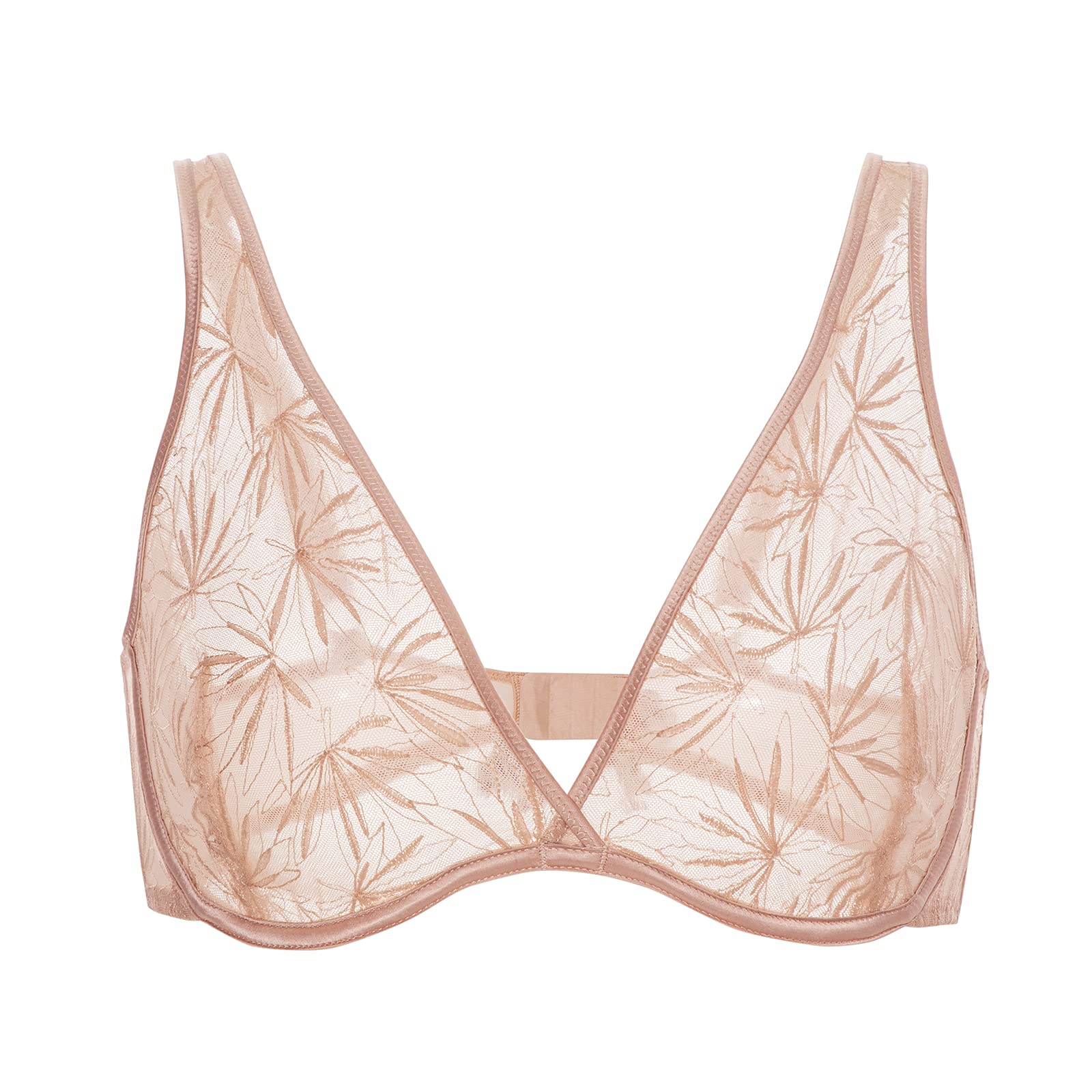 AISILIN Women's Lace Plunge Bra - Unlined Underwire Push Up Bra for Plus Size - Comfortable & Sexy Lingerie for Everyday Wear or Special Occasions