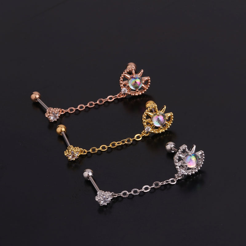 20G Butterfly Double Ear Piercing Earrings for Women - Hypoallergenic Stainless Steel Cartilage Hoops - HSPJ267 | Perfect for Daily Wear, Parties & Gifts