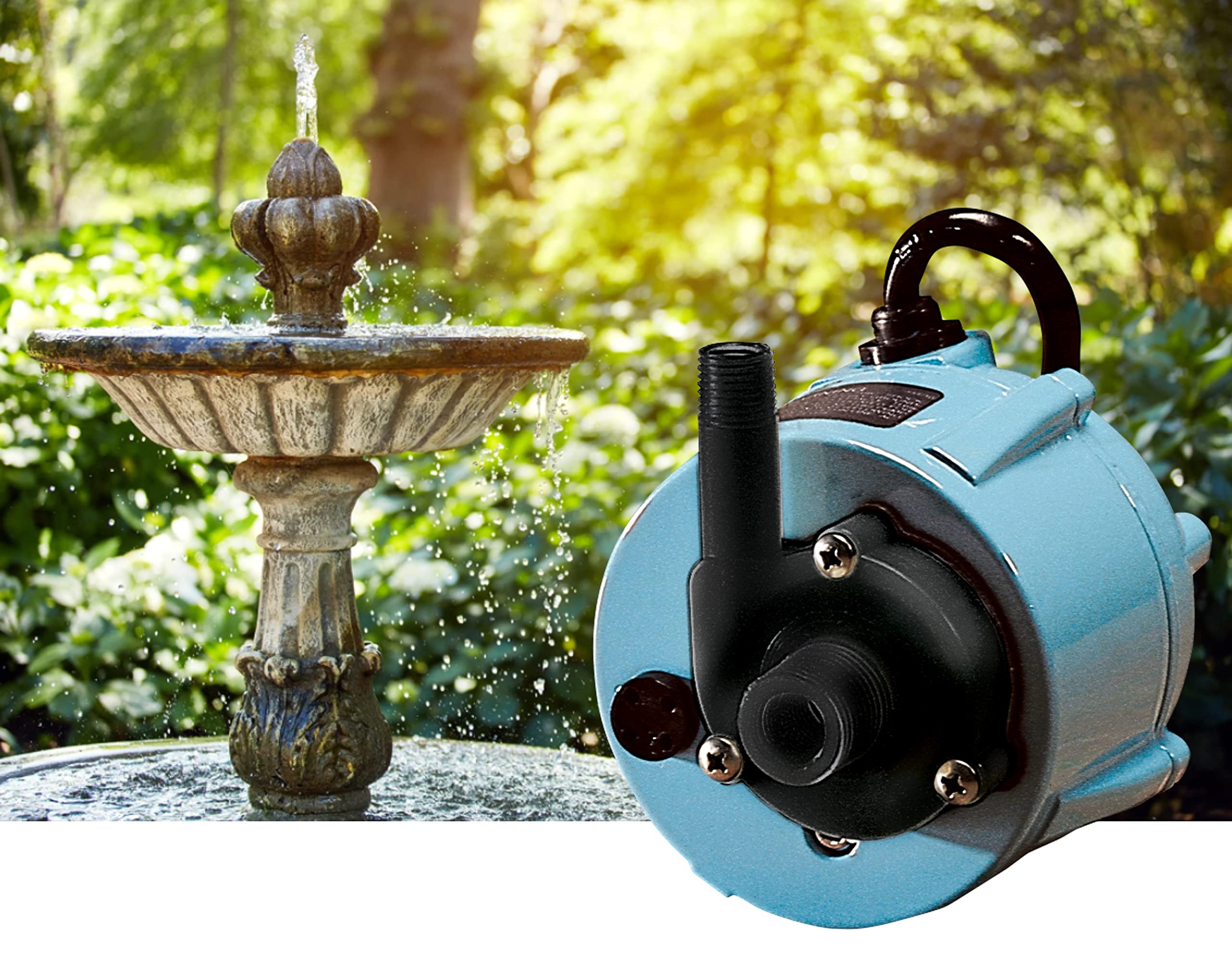 Little Giant 501203 205 GPH 115-Volt Manual Oil-Filled Submersible/Inline Aluminum Direct Drive Pump (Blue) - Ideal for Basement Drainage, Aquariums & Water Features