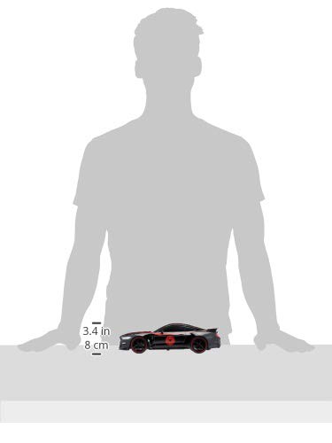 Jada Toys Marvel Spider-Man 1:16 Scale Miles Morales 2017 Ford GT RC Remote Control Car - 2.4GHz Fast Racing Toy for Kids & Adults - Black Superhero Vehicle for Indoor & Outdoor Play