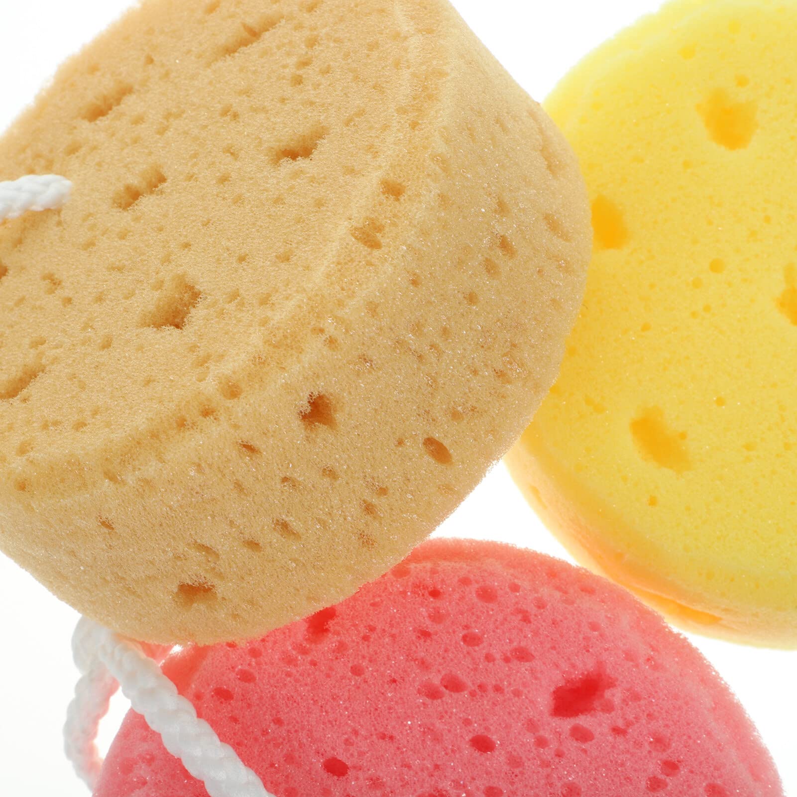 Beaupretty 3-Pack Natural Bath Sponges - Soft Honeycomb Shower Sponges for Exfoliating & Cleansing | Gentle Body Wash Scrubbers for Women, Men & Kids | Perfect for Spa, Shower & Sensitive Skin Care