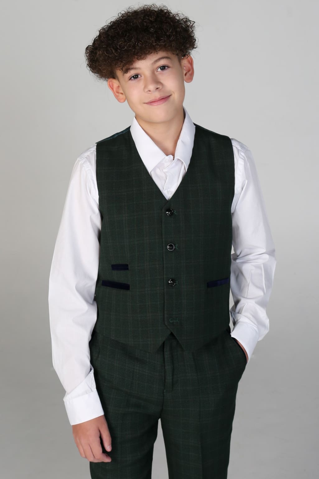 Boys' Leo Green 3-Piece Suit Set | Formal Wear for Weddings, Parties & Special Occasions | Kids' Dress Suit with Jacket, Vest & Pants