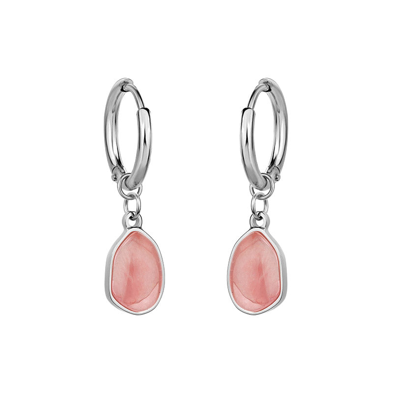 Rose Quartz Drop Earrings for Women – Natural Gemstone Dangle Earrings for Healing & Positive Energy | Perfect for Meditation, Yoga & Everyday Wear