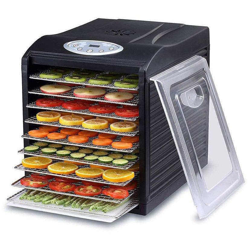 Samson Silent SB 109 SS Stainless Steel Digital Food Dehydrator with 9 Trays - Perfect for Drying Fruits, Vegetables, Jerky & Herbs at Home
