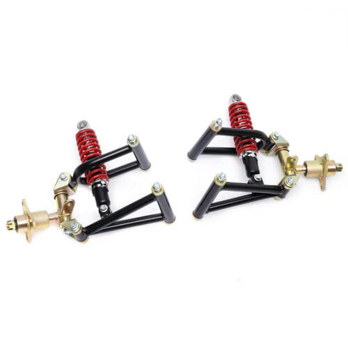 Front Suspension Swingarm Assembly Kit for DIY Bike, Electric ATV, Kart & Dirt Bike - Upper/Lower Swing Arm Replacement Parts for Quad & Off-Road Vehicles - Perfect for Custom Builds, Repairs & Performance Upgrades