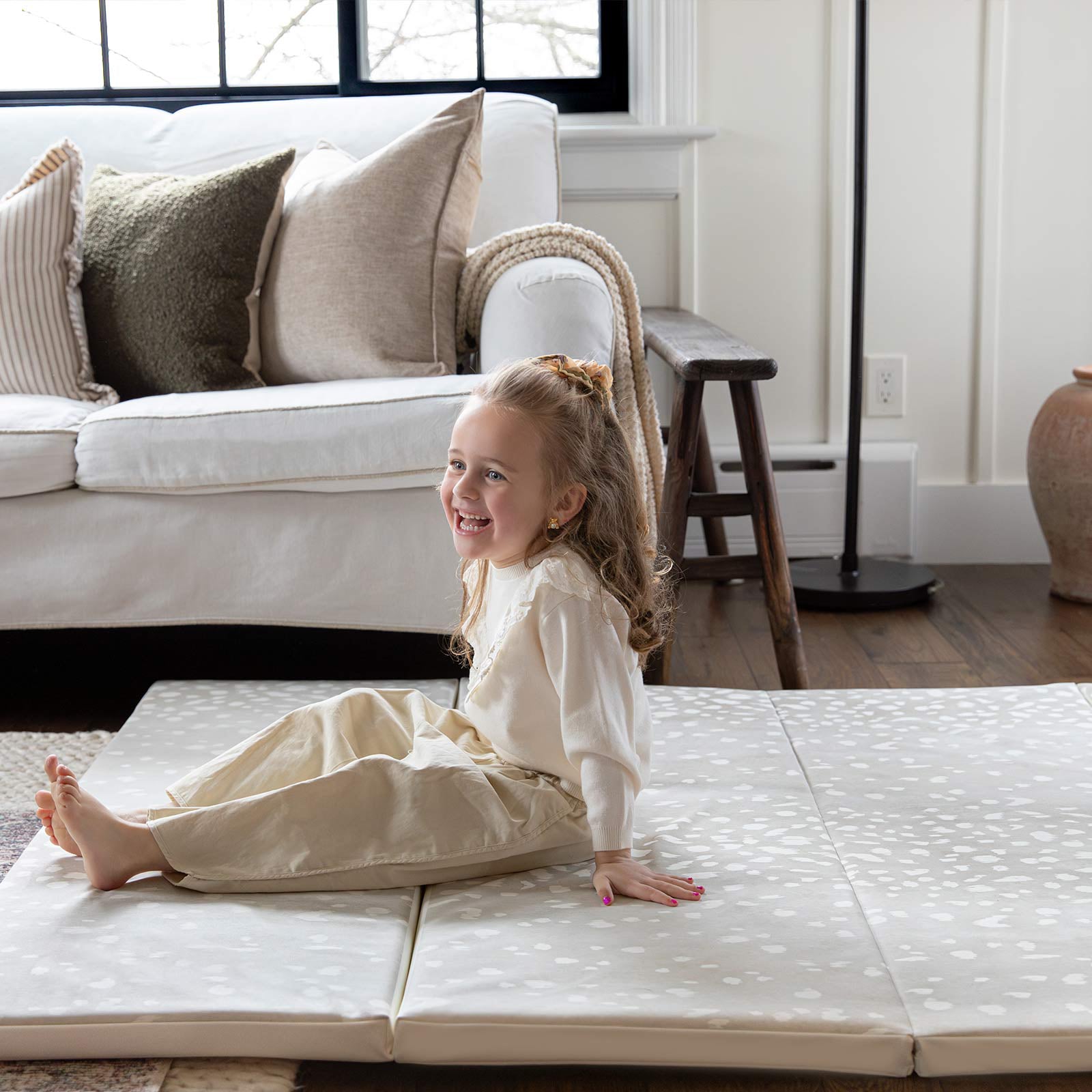 Premium Foam Tumbling Mat for Gymnastics, Yoga & Home Workouts - Non-Slip Fawn Color - Ideal for Kids, Adults & Fitness Enthusiasts