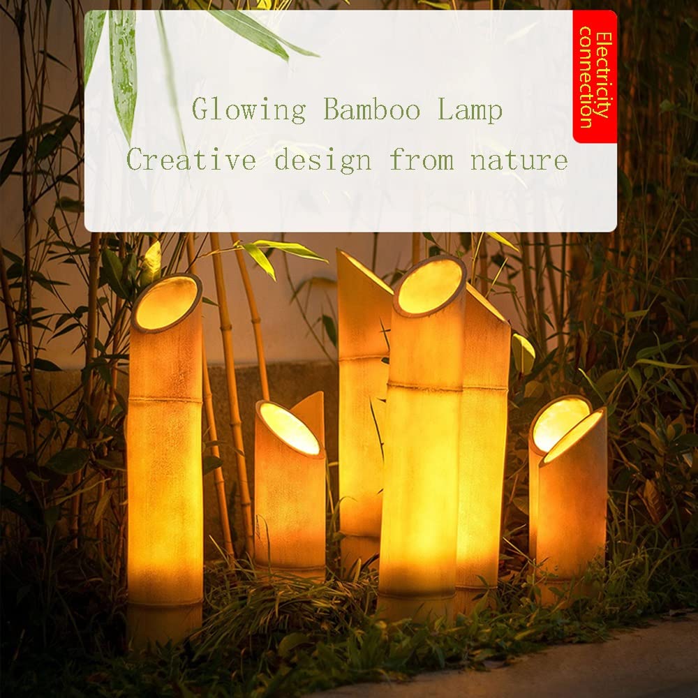 Solar Garden Lights Outdoor Waterproof - Bamboo Style for Lawn & Park Decoration