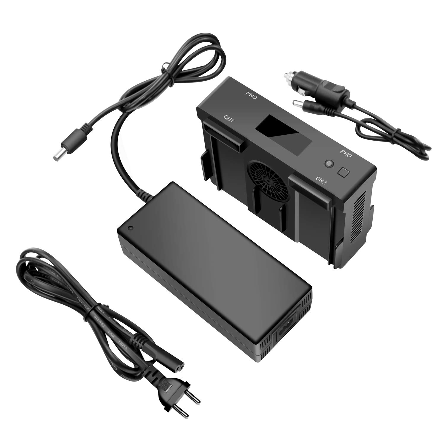 DJI Mavic 2 Pro/Zoom 4-in-1 Quick Charger Station - Fast Home & Car Charger for Tineer Batteries | Perfect for Travel, Outdoor Photography & Drone Enthusiasts