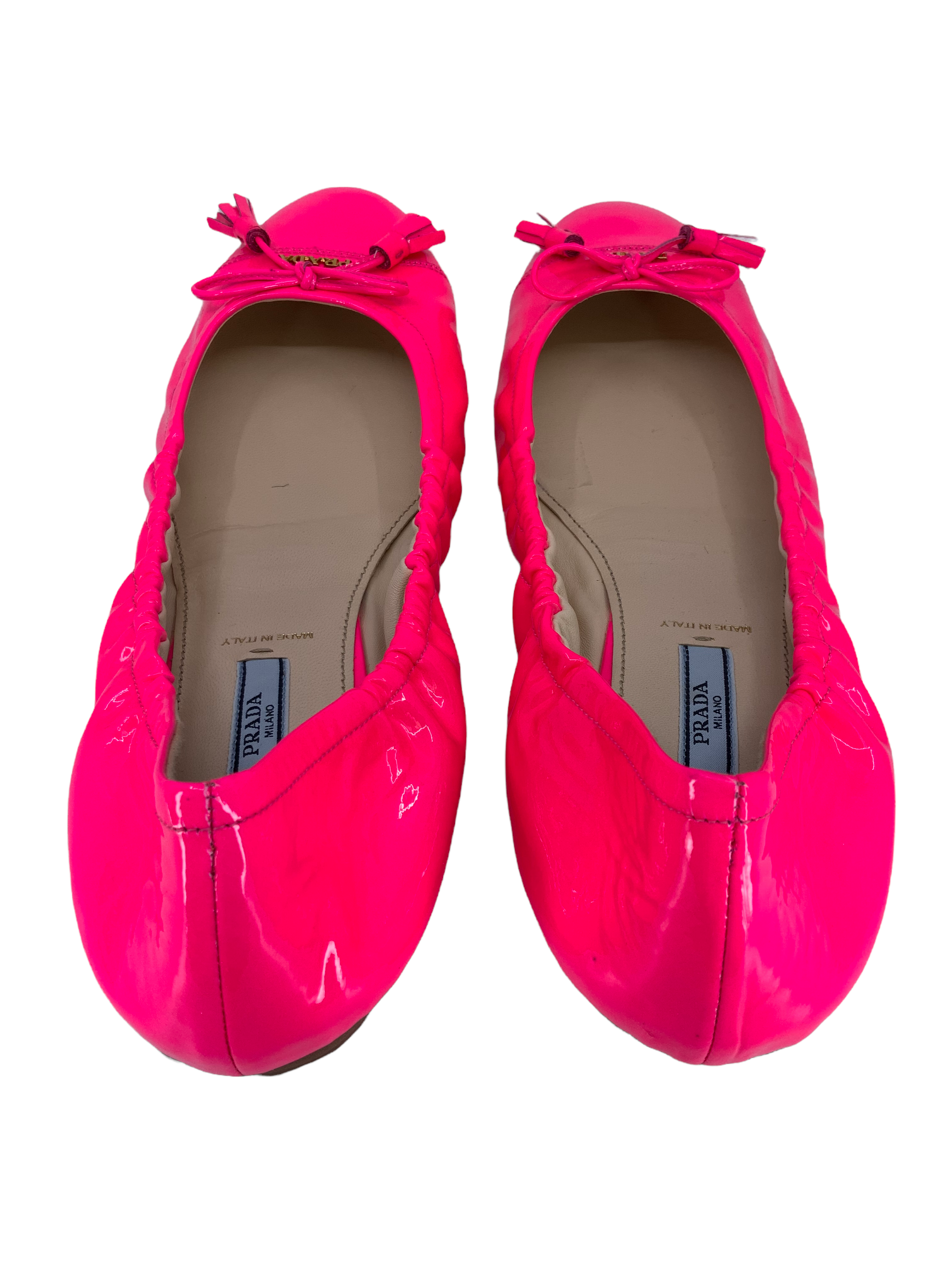 PRADA Patent Leather Classic Cap Toe Ballet Flats Women's Size 11 | Comfortable & Stylish Shoes for Work, Party & Daily Wear