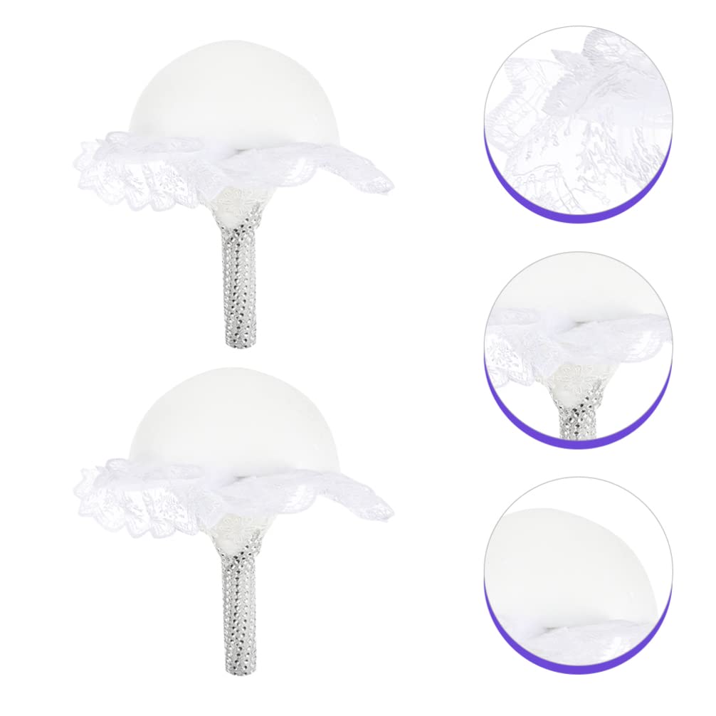 2pcs Bouquet Holder for Bridal Flowers - Wedding Bouquet Holder with Floral Foam - Handheld Flower Decoration for Artificial & Fresh Flowers - Perfect for Weddings, Bridal Showers & DIY Floral Arrangements