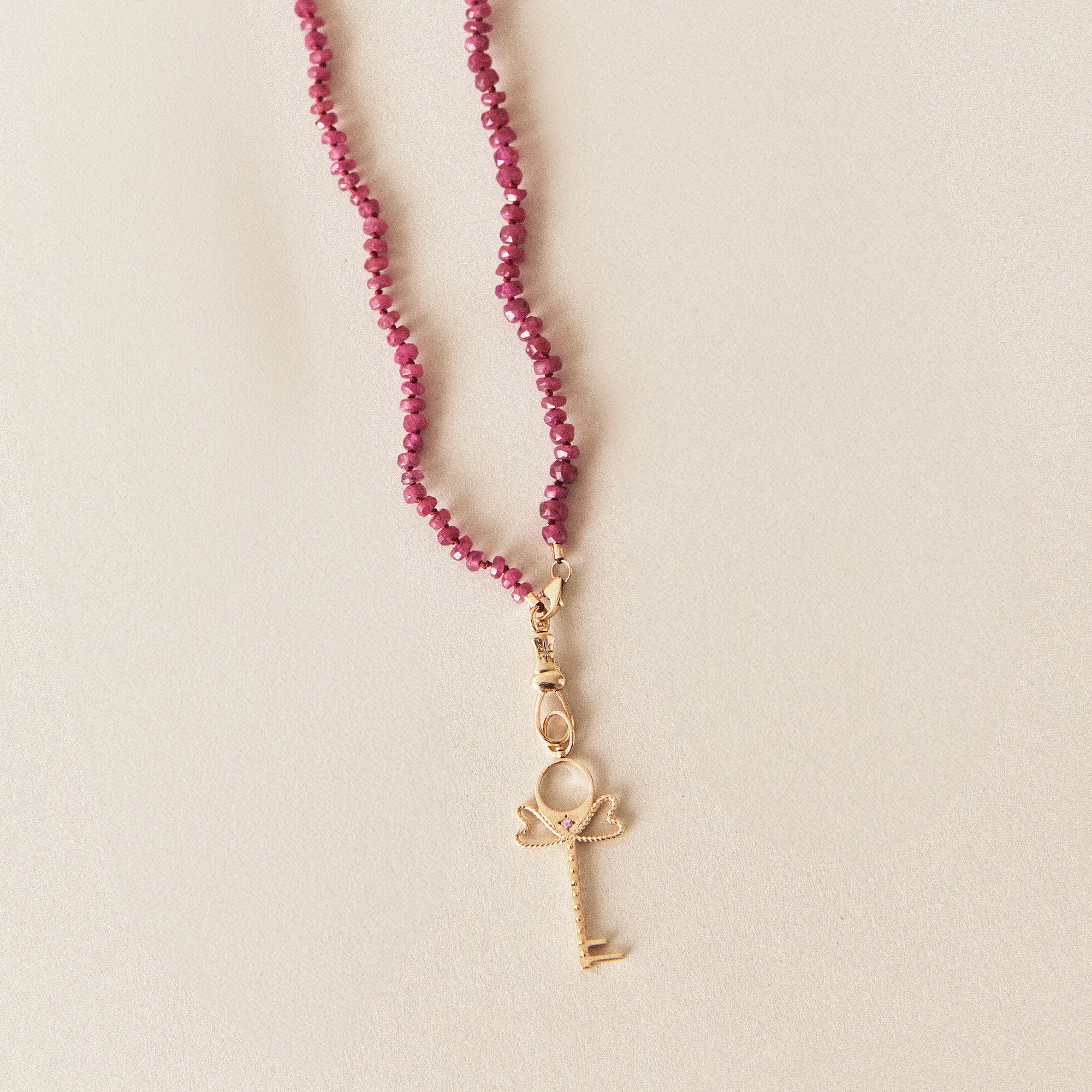 10K Yellow Gold Ruby Beaded Mood Necklace with Genuine Gemstones - Perfect for Gifting, Parties & Everyday Elegance
