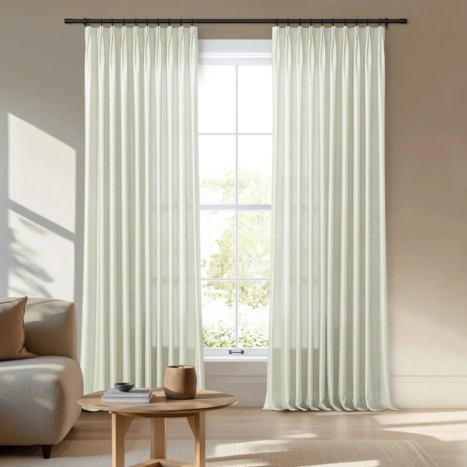 Luxury Veda Luster Cotton Velvet Pleated Curtains - Blackout Drapes for Living Room, Bedroom & Home Decor | Soft & Elegant Window Treatments for Enhanced Privacy & Light Control