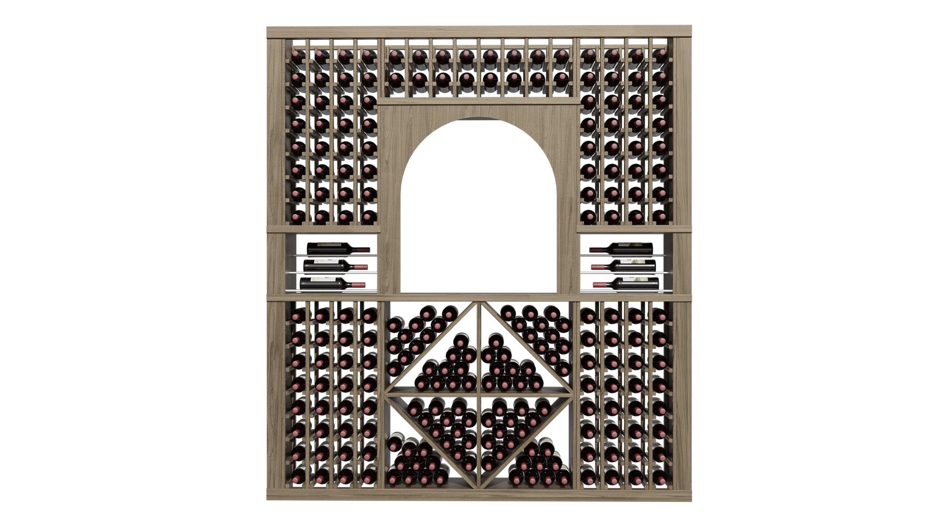 GrandCellar™ The Classic Vignette Wine Rack - Premium Wooden Wine Storage for Home, Kitchen & Cellar - Perfect for Wine Enthusiasts & Entertaining Guests