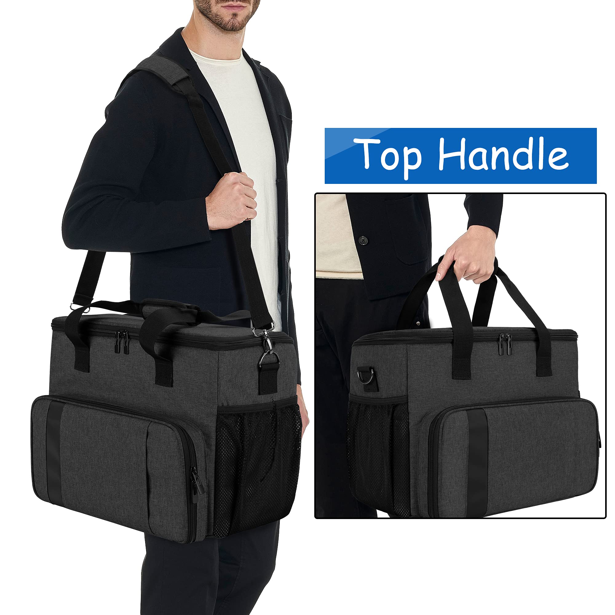 CURMIO Universal Gaming Console Carrying Case - Compatible with PS5, PS4, PS4 Pro, Xbox Series S/X, Xbox One & 360 - Protective Storage Bag for Controllers & Accessories (Black) - Perfect for Travel, Storage & Gaming Parties