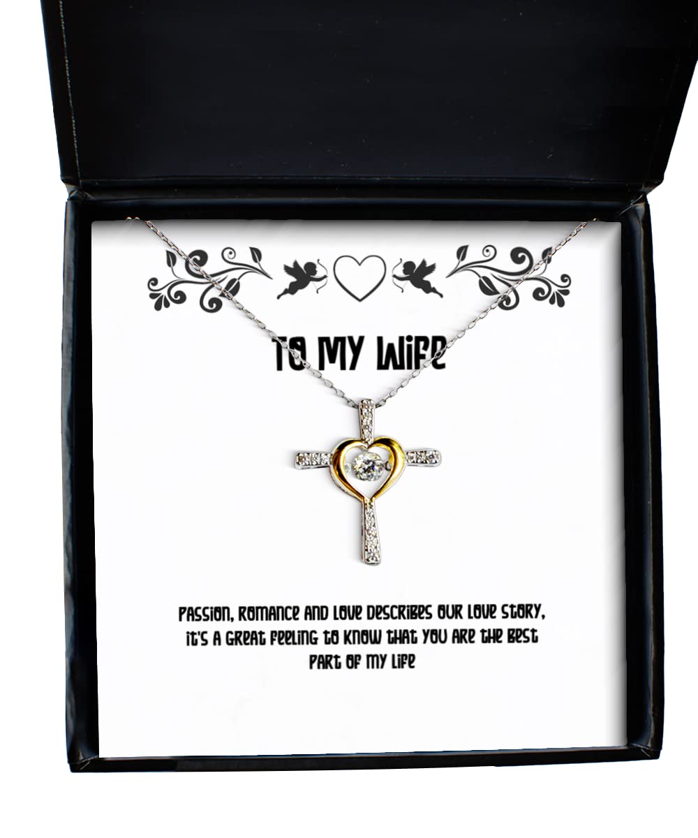 Cross Dancing Necklace for Wife - Romantic Love Jewelry Gift