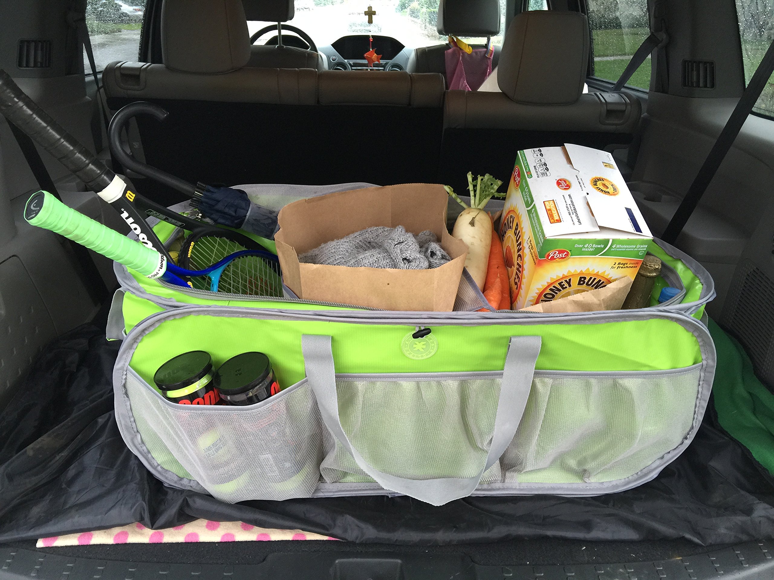Grey Pop-Up Trunk Organizer for Cars - Heavy Duty Waterproof Lining | Eco-Friendly Reusable Storage Box | Perfect for Travel, Camping & Grocery Shopping