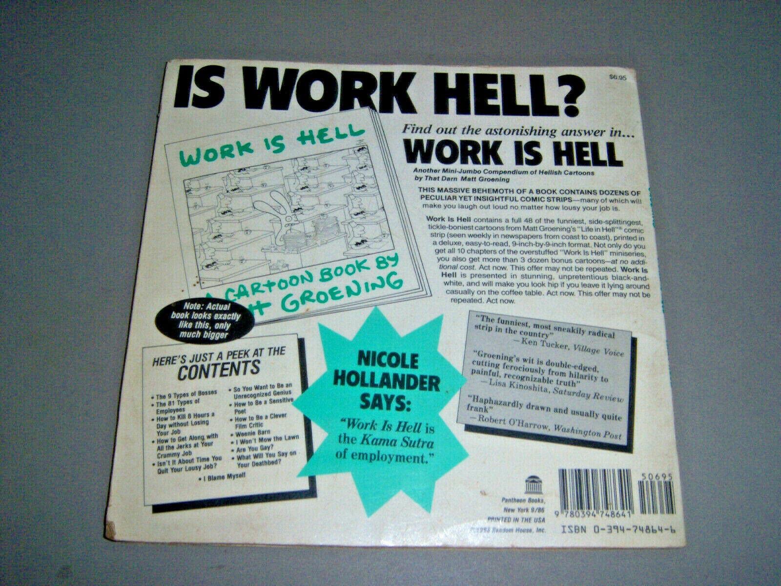 By Matt Groening - Work Is Hell (1986) Paperback Book - Perfect for Comic Collectors and Office Humor Lovers