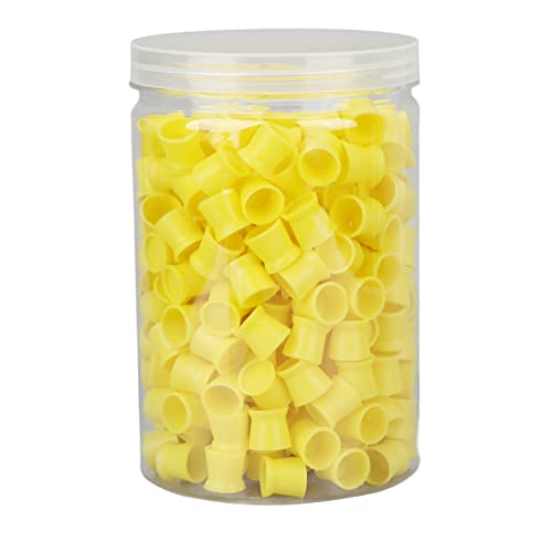 300PCS 12MM Disposable Tattoo Ink Caps - Mixed Silicone Pigment Ink Cups for Tattoo Artists & Body Art | Perfect for Professional Tattooing, Temporary Tattoos & Ink Storage (Yellow)