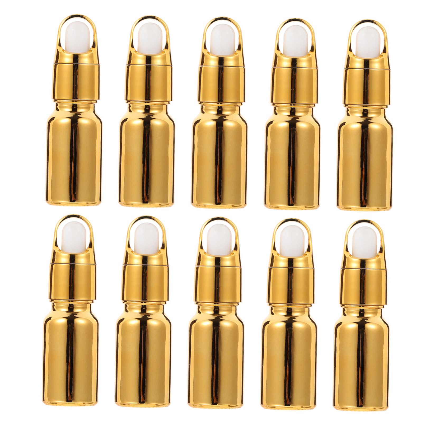 10pcs Minkissy Essential Oil Bottles - Amber Glass Dropper Bottles, Mini Travel Containers for Cosmetics, Eye Drops & Face Spray | Perfect for DIY, Aromatherapy & On-the-Go Use