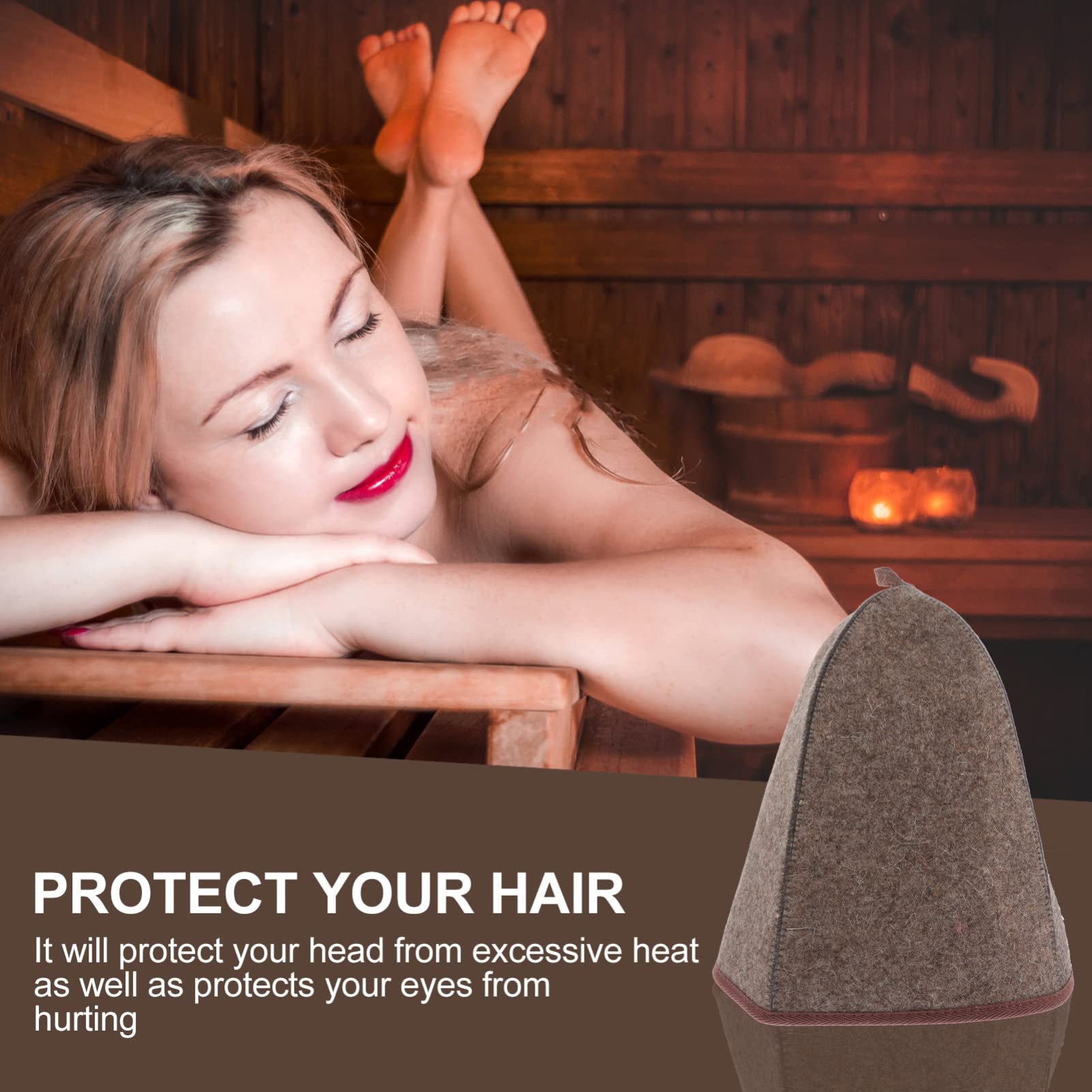 FOMIYES Felt Sauna Hat for Men & Women - Wool Felt Sauna Cap, Bathroom Accessories, Adjustable Banja Hat - Perfect for Spa, Sauna, and Relaxation at Home