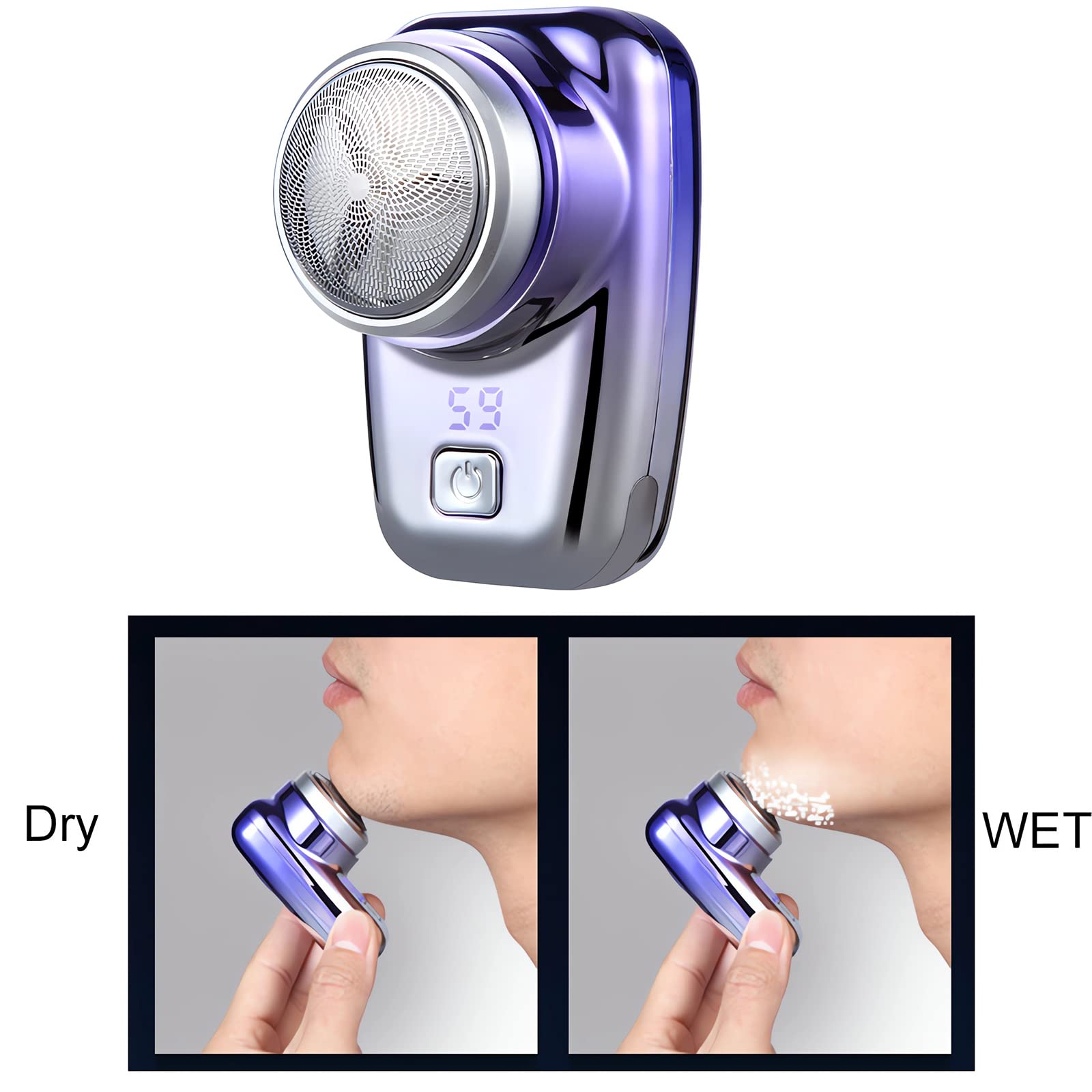 Portable Electric Shaver for Men - Mini Wet & Dry Travel Razor, Compact Pocket Size Shaver for Home, Car & On-the-Go Grooming | Perfect for Business Trips, Gym Bags & Quick Touch-Ups