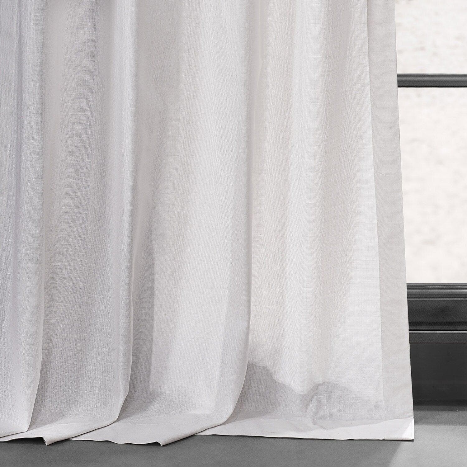 Premium White Grommet Curtains - Textured Cotton Dune Pattern (Set of 2 Panels) for Living Room, Bedroom & Home Decor