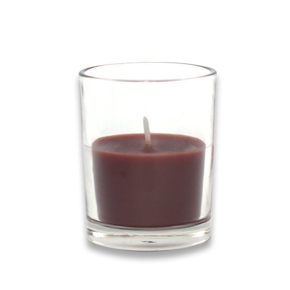 96-Piece Brown Round Glass Votive Candles - Bulk Set for Weddings, Parties, Restaurants & Home Decor - CVZ-028_8