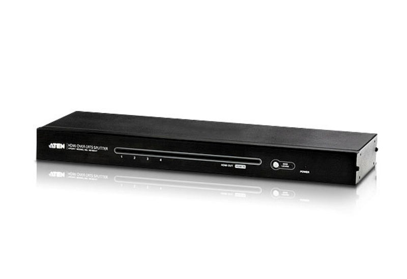 Aten VS1804T 4-Port HDMI Over Cat5 Extender Splitter - Extend & Distribute HD Video to Multiple Displays for Home Theater & Conference Rooms