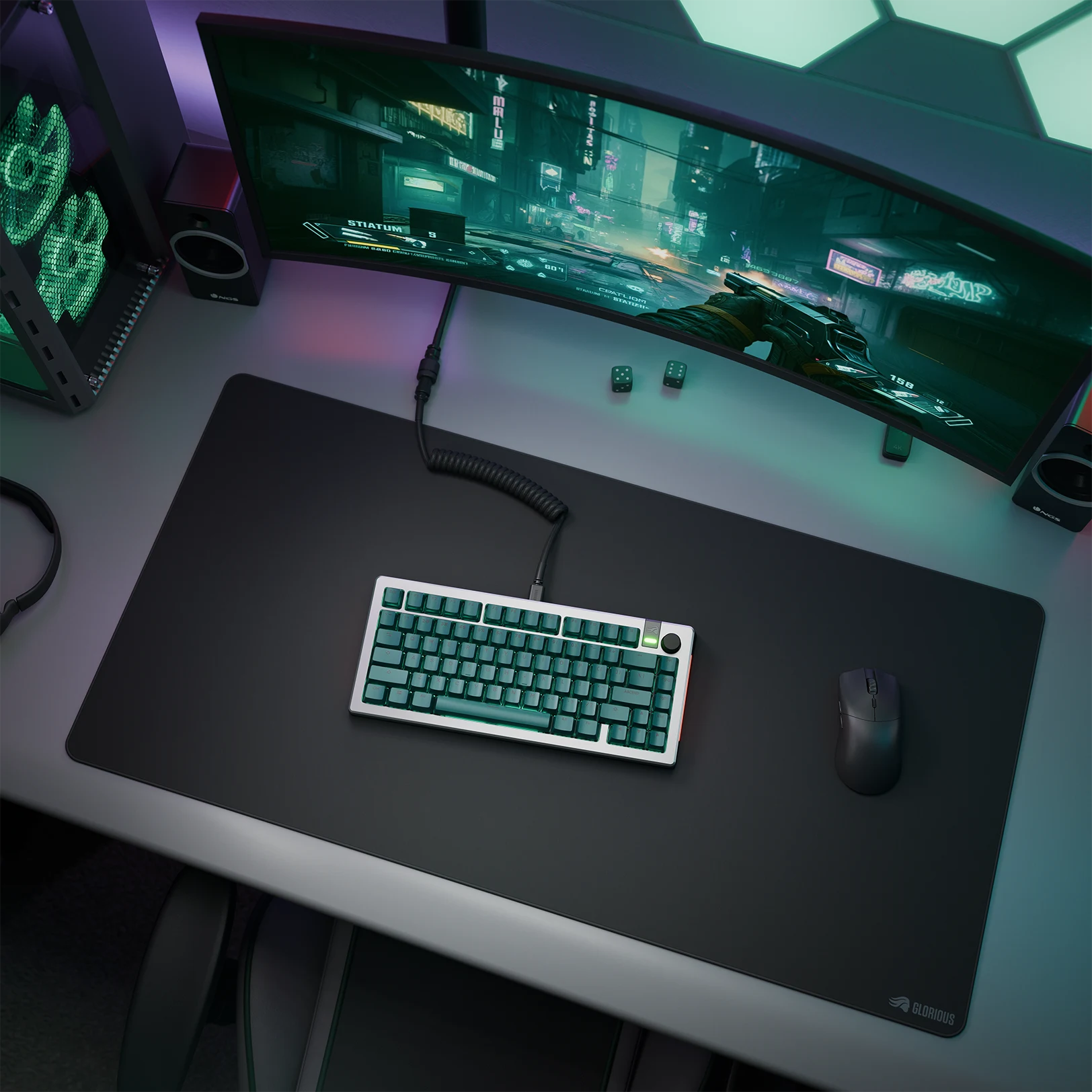 GPBT Totem Green Basics Keycaps - Durable PBT Keycaps for Mechanical Keyboards, Perfect for Gaming & Typing Enthusiasts