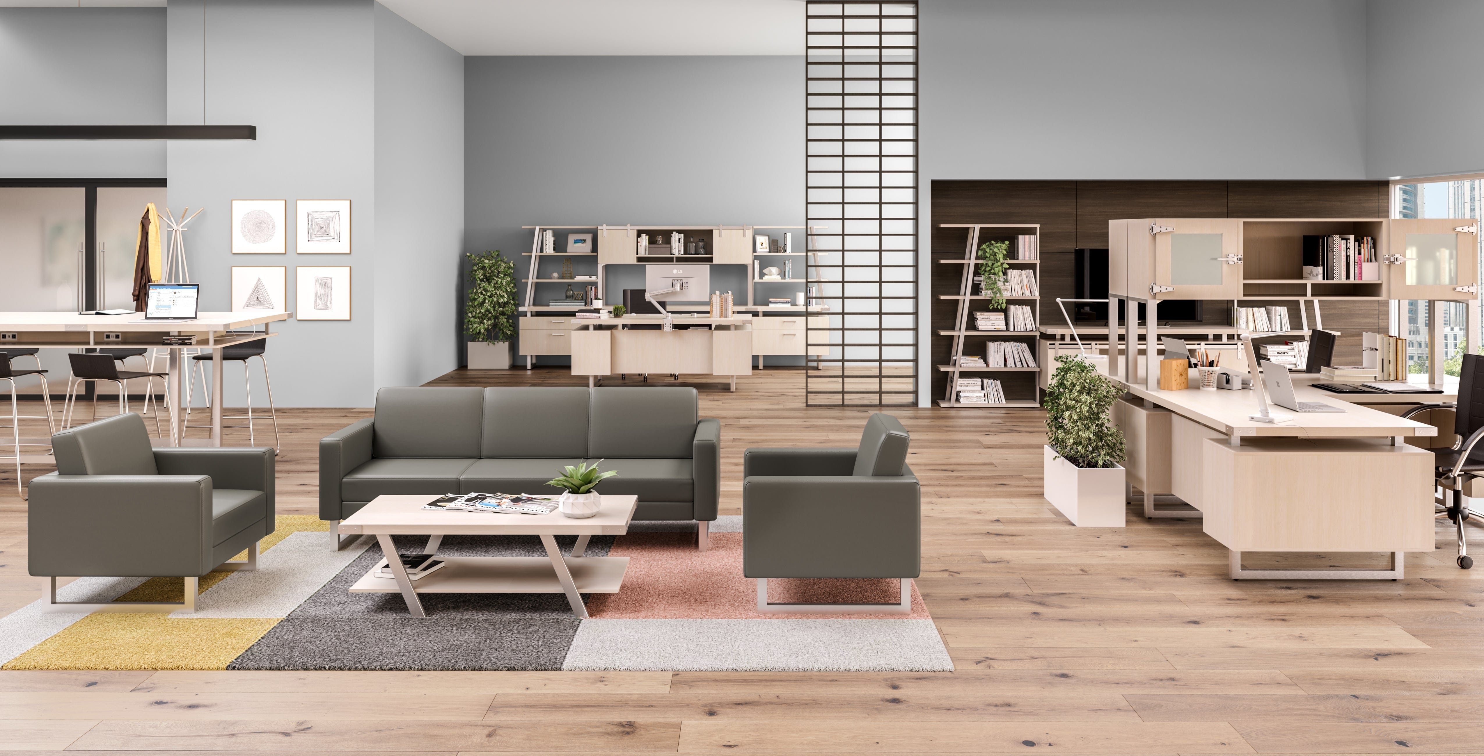 Safco 1730 Lounge Sofa - Modern Office & Home Furniture, Legs Not Included - Perfect for Living Room, Waiting Area & Reception Spaces