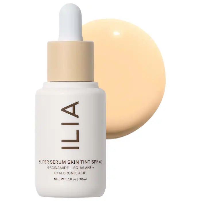 ILIA Super Serum Skin Tint SPF 40 - Lightweight Tinted Moisturizer with Skincare Benefits & Sun Protection | Perfect for Daily Wear, Natural Makeup Look & Sun Defense
