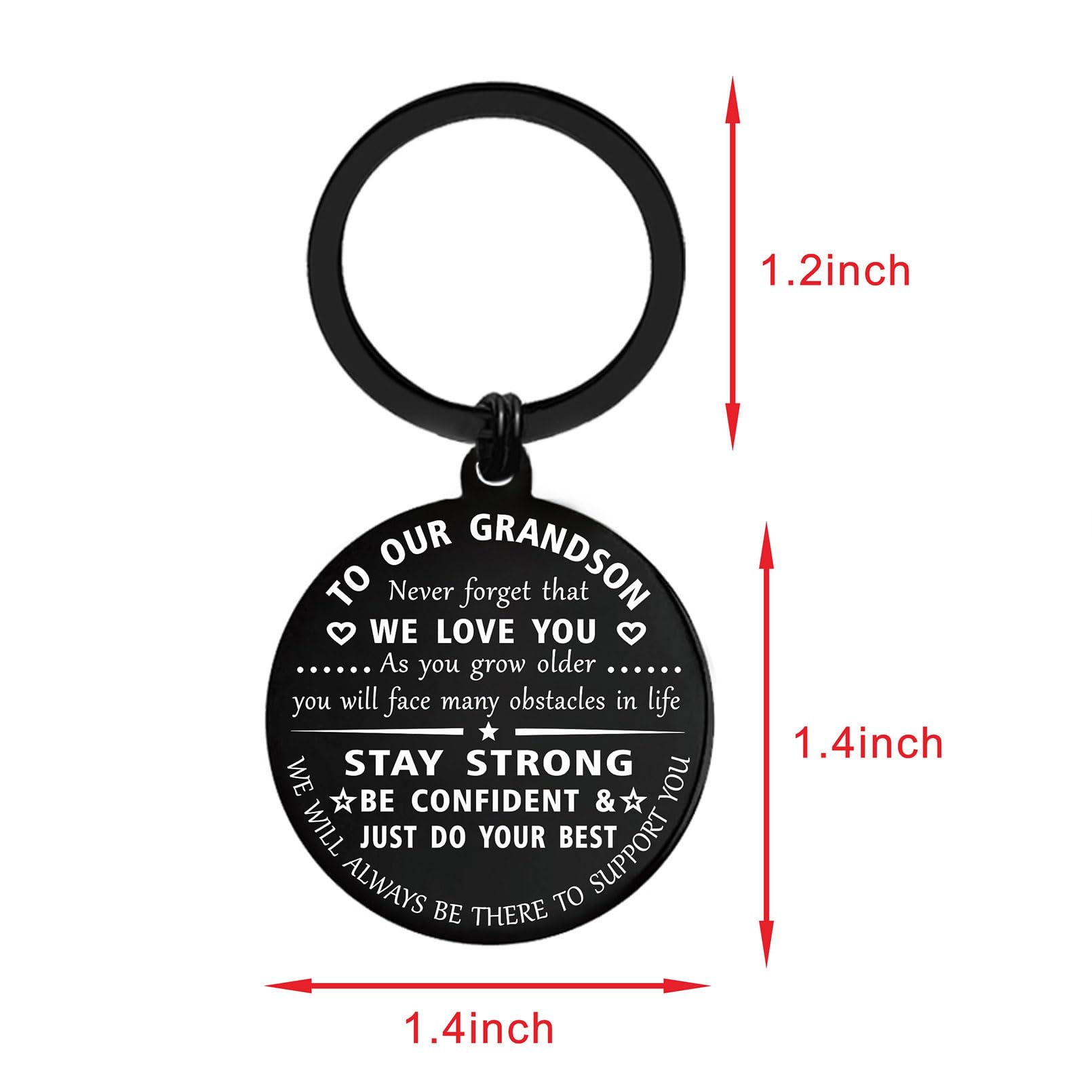 ENGZHI Grandson Keychain - Unique Gag Gift for Teen Boys Birthday, Christmas & Graduation - Perfect for Surprise Presents & Special Occasions