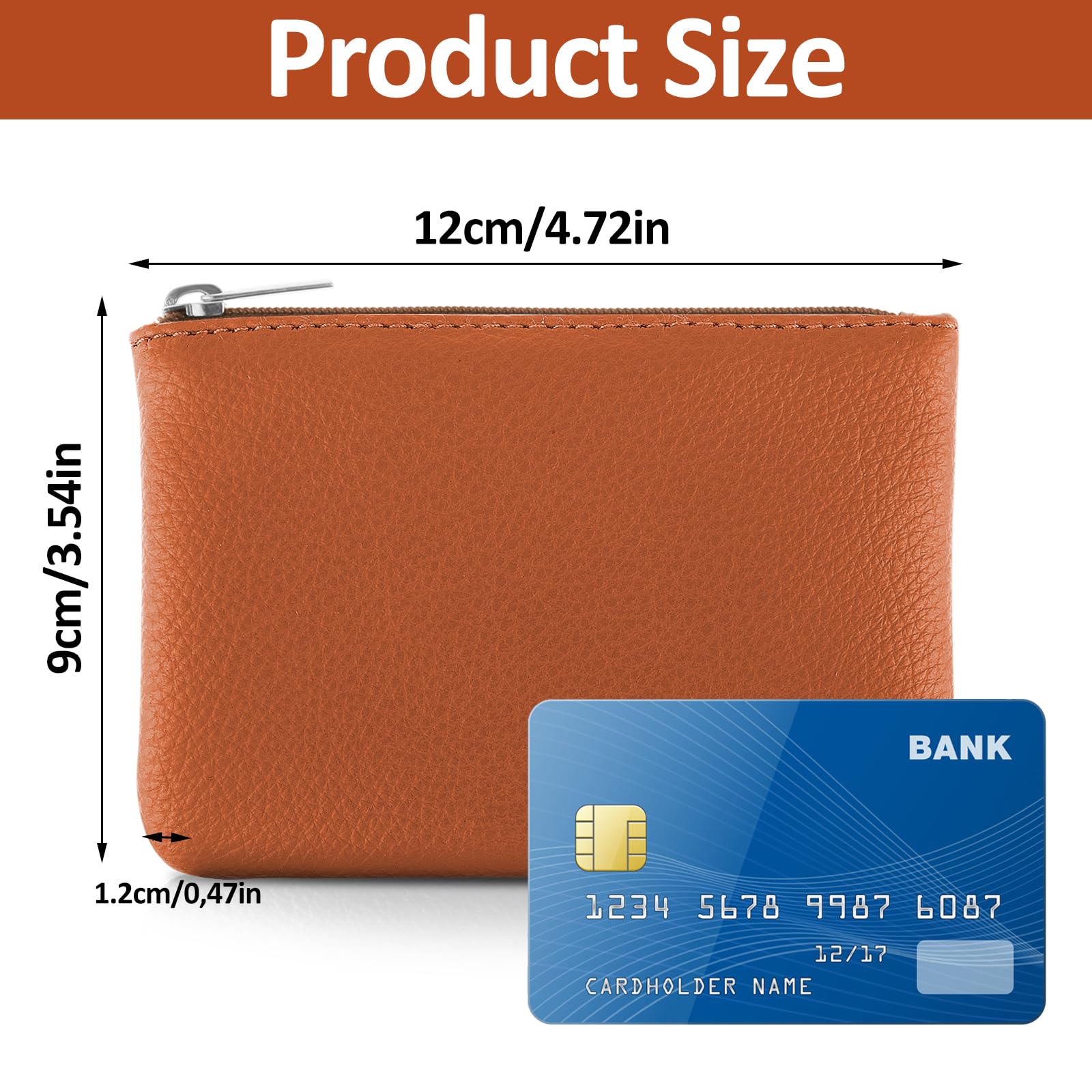 Giantree Small Wallet for Women - Cute PU Lychee Pattern Zipper Coin Purse, Mini Change Wallet for Girls & Ladies (Holds ID, Keys, Headphones, Lipstick) - 2Pcs Set (Beige & Brown) - Perfect for Everyday Use, Travel, and Gift Giving