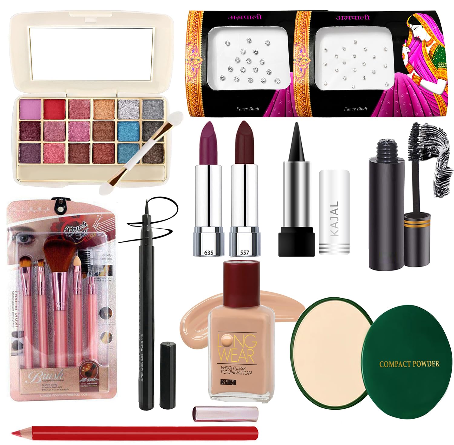 G4U Complete Makeup Kit for Women & Girls - Eyeshadow, Foundation, Lipstick, Compact, Mascara & More Beauty Essentials | Perfect for Raksha Bandhan Gifts, Birthday Presents & Everyday Makeup Routine (35-57 Pieces)