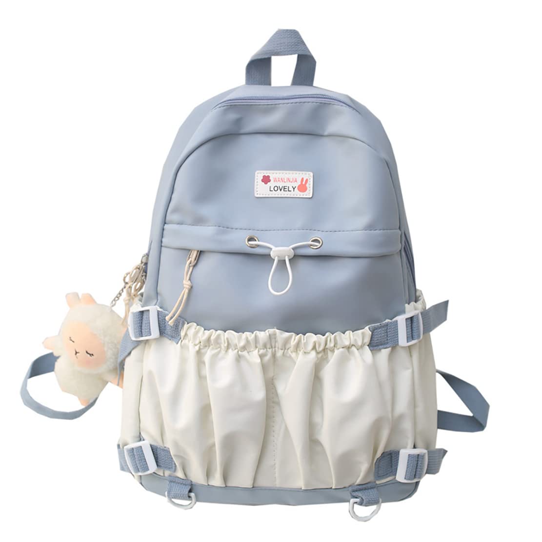 Cute Aesthetic Backpack for Women & Girls - Large Capacity Kawaii School Backpack with Adorable Accessories | Perfect for College, Travel & Everyday Use