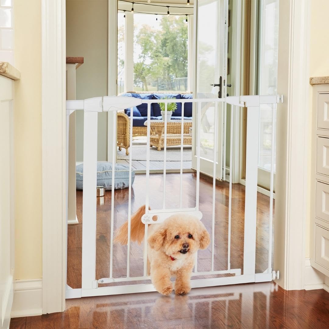North States EasyPass Walk-Thru Pet Gate - Adjustable Dog Gate 29.75-37.5