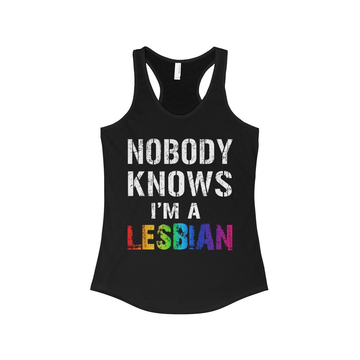 Yuh Apparel Pride Tank Top - Nobody Knows I'm A Lesbian Graphic Tee for Women | LGBTQ+ Fashion | Casual Wear & Pride Events