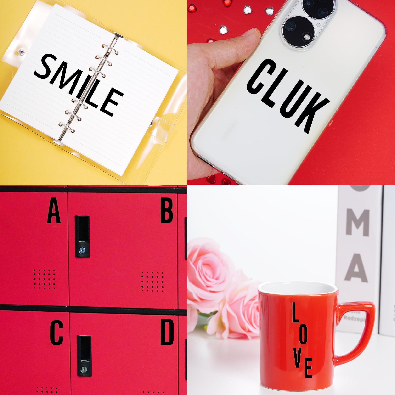 12 Sheets Black Self-Adhesive Alphabet Stickers - Waterproof Vinyl Letter Stickers for DIY Crafts, Water Bottles, Cars, Doors, Scrapbooking, Posters & Cups - Perfect for Home Decor, School Projects & Gift Wrapping