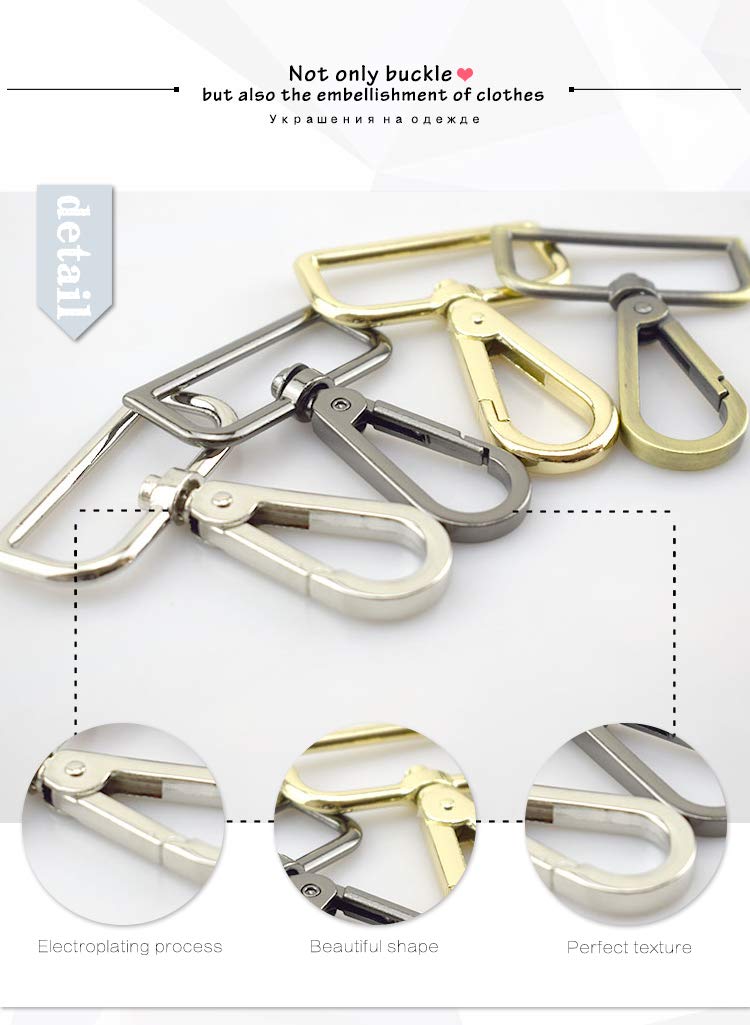 10Pcs 50mm Metal Buckles Lobster Clasps with Swivel Trigger Clips - Heavy Duty Snap Hooks for Sewing Crafts, Keychains, Belts & DIY Accessories - Perfect for Handmade Bags, Jewelry Making & Hardware Repair