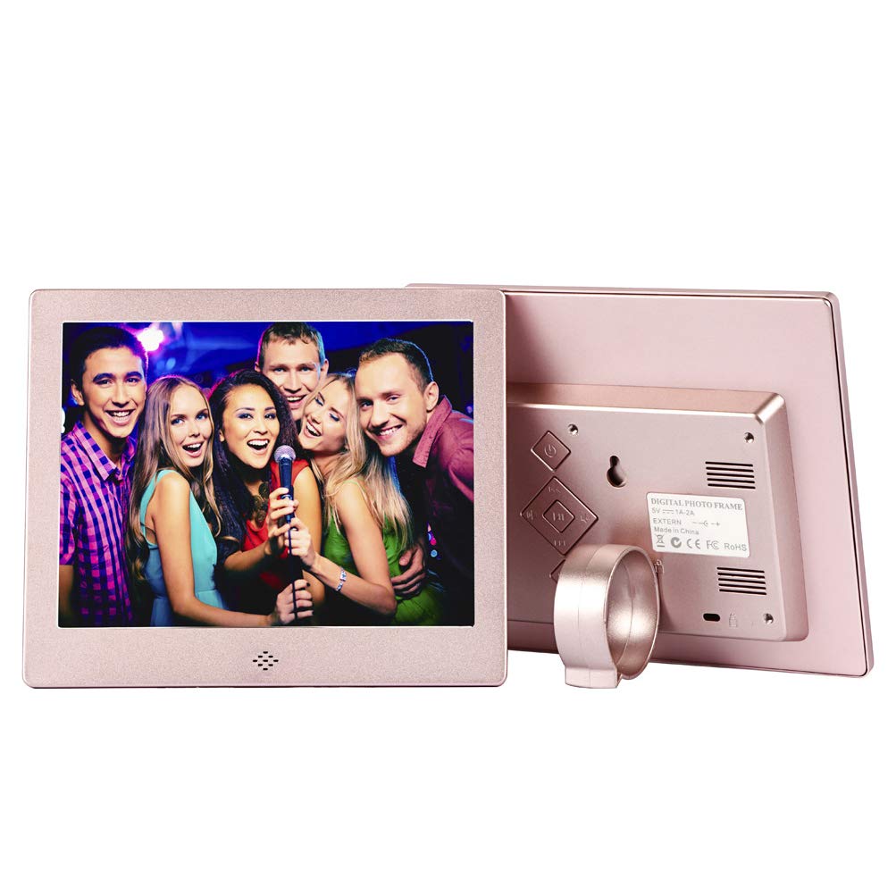 8 Inch Digital Picture Frame with IPS HD Screen - MP3/MP4 Video Player, Clock & Calendar - Remote Control Included - Perfect for Home Decor, Office Display & Gift Giving (Black)