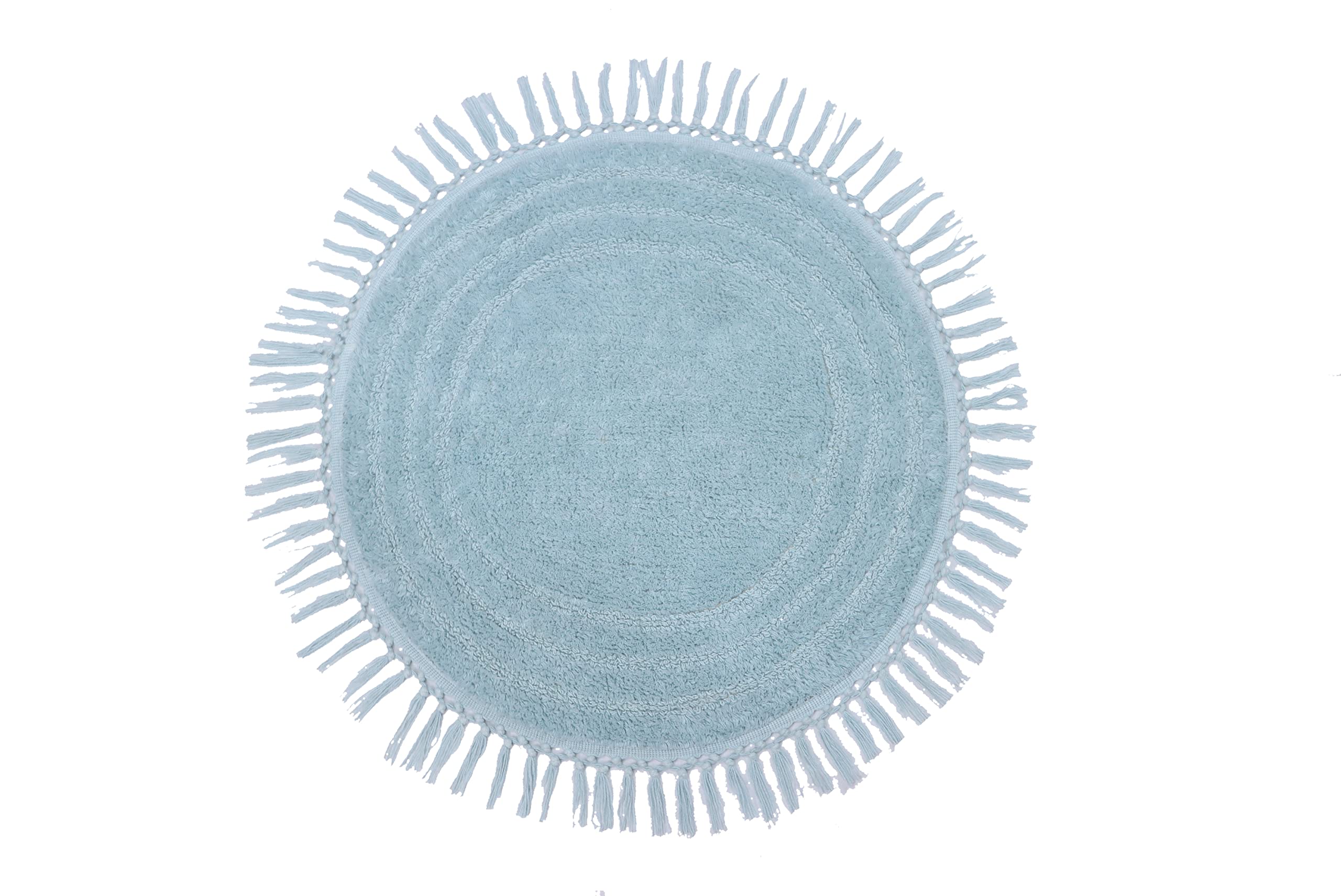 Premium Cotton Bathroom Rug Mat - Soft, Absorbent & Durable Plush Bath Mat for Bathroom & Entryway - Easy Clean Modern Non-Slip Round Bath Rug (25 Inch, Aqua Color) - Perfect for Spa-Like Comfort, Guest Bathrooms & Cozy Home Decor