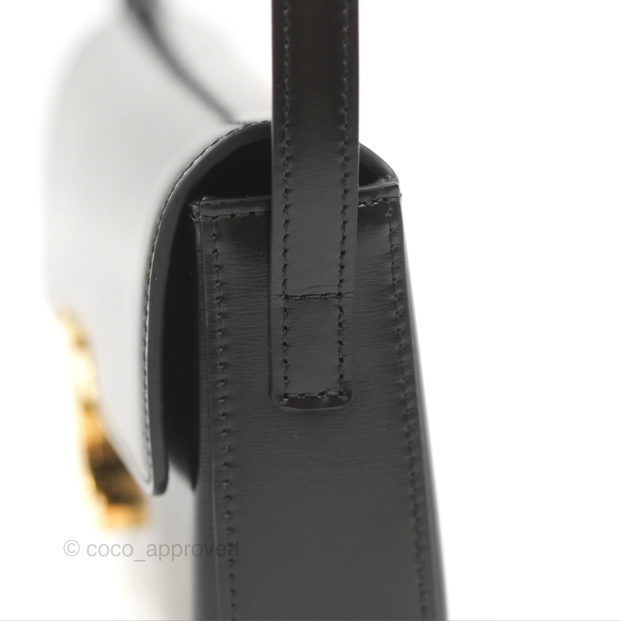 Celine Triomphe Shoulder Bag in Black Calfskin Leather - Luxury Crossbody Purse for Women, Perfect for Work, Travel & Evening Out