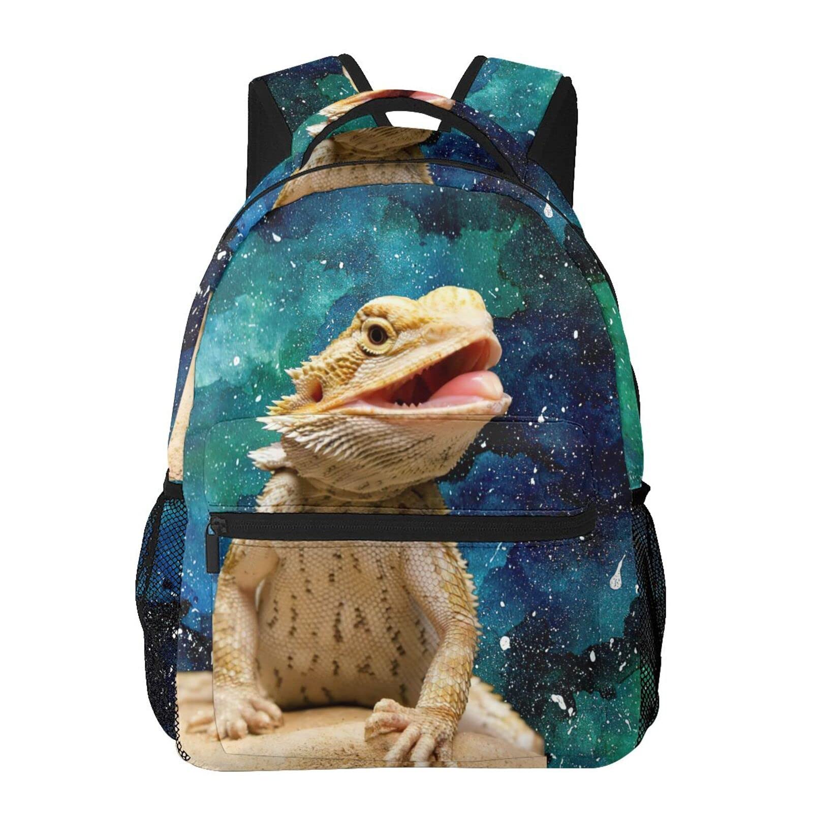 Lightweight Bearded Dragon Lizard Backpack for Kids - Durable School Bag, Travel & Outdoor Camping Backpack for Boys & Girls - Perfect for School, Hiking, and Adventure Trips