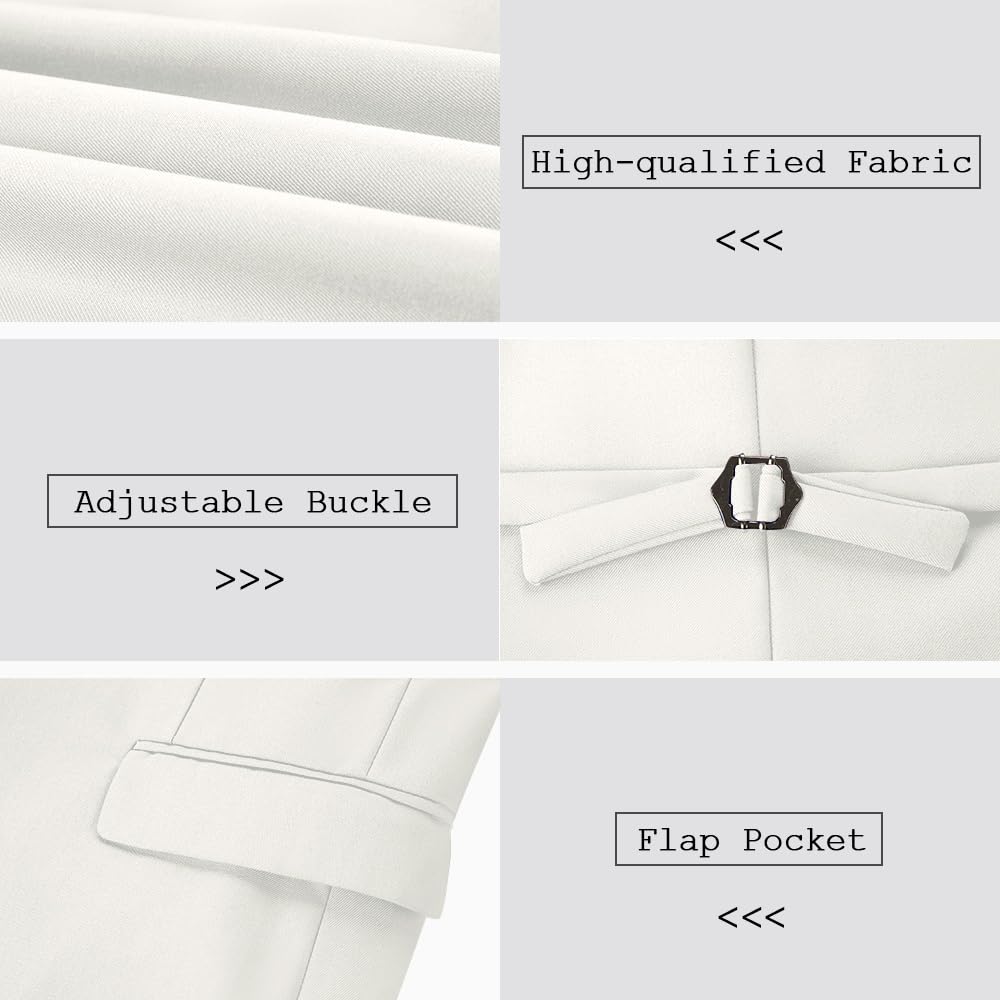 3 Piece Slim Fit Men's Suits - Notch Lapel Wedding Tuxedo Set with Jacket, Pants & Vest | Formal Groomsmen Attire for Prom, Business & Special Occasions
