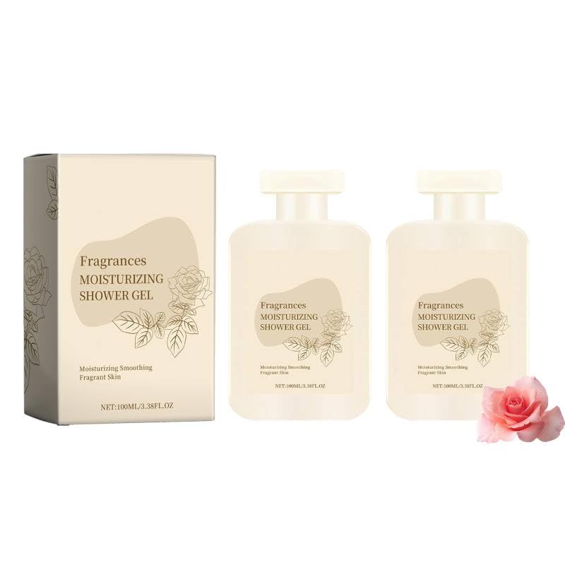 Lisade Fragrance Moisturizing Shower Gel with Collagen & Rose - Travel Size Body Wash for Sensitive Skin | Deep Hydration, Gentle Cleansing & Long-Lasting Fragrance | Perfect for Daily Use, Gym, Travel & Gift Giving