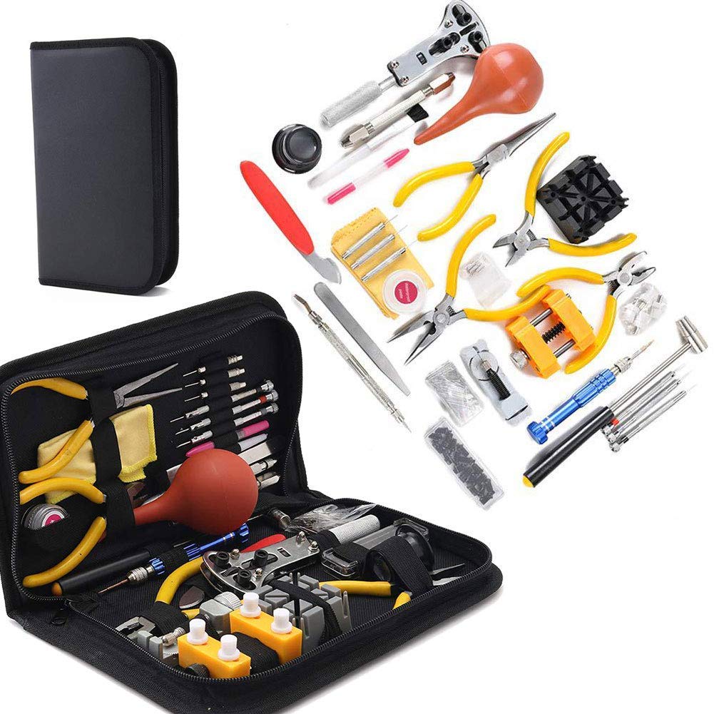 141-Piece Professional Watch Repair Tool Kit with Spring Bar Tool, Watch Band Link Remover & Battery Replacement Tools - Perfect for Watchmakers, Jewelers & DIY Enthusiasts at Home or Workshop