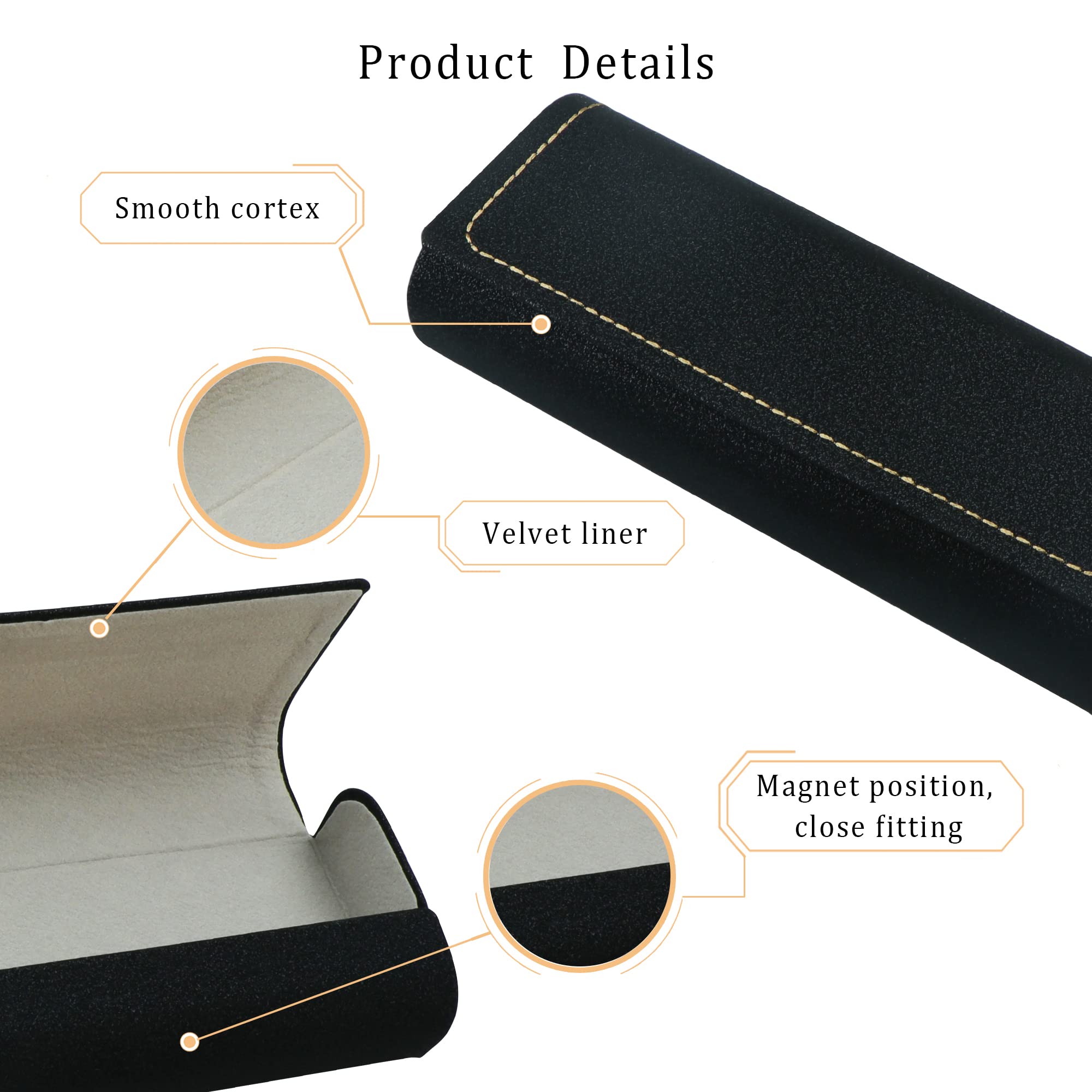 Premium Hard Shell Eyeglass Case - Fashionable PU Leather Sunglass Holder for Women & Men | Lightweight & Portable | Perfect for Travel, Work & Daily Use