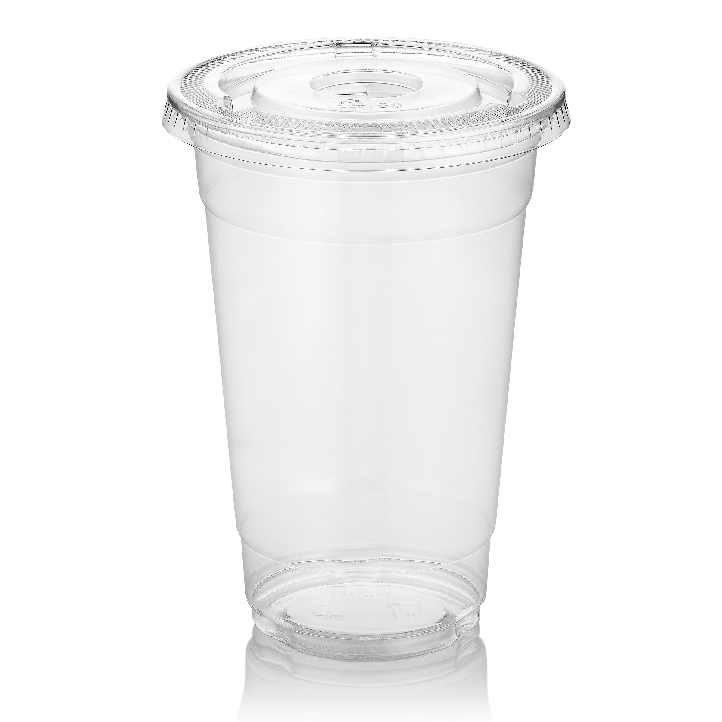 20 oz Disposable Plastic Cups with Lids - 6 Packs of 100 | Green Direct Party Cups for Cold Drinks, Bubble Tea, Iced Coffee, Smoothies & More | Perfect for Parties, BBQs, Cafes & Home Use