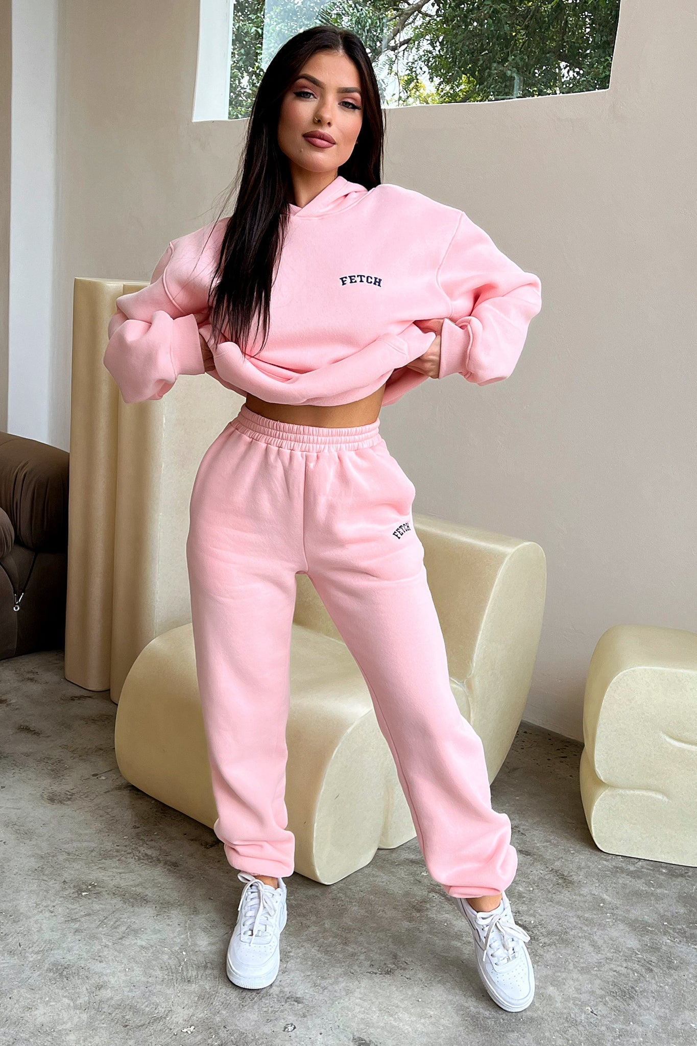 Fetch University Trackies - Soft Pink Joggers for Women, Comfortable Lounge Pants, Casual Athletic Wear for Yoga, Running & College Campus Life
