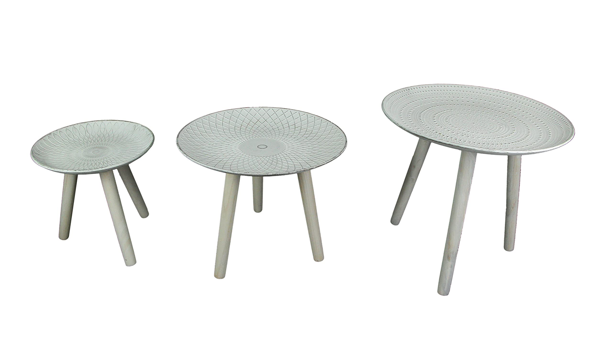 Set of 3 Mid Century Modern Wooden Table Planter Stands - Pedestal Flower Pot Holder for Indoor Plants, Home & Office Decor - Perfect for Living Room, Bedroom, Balcony and Patio Decorations